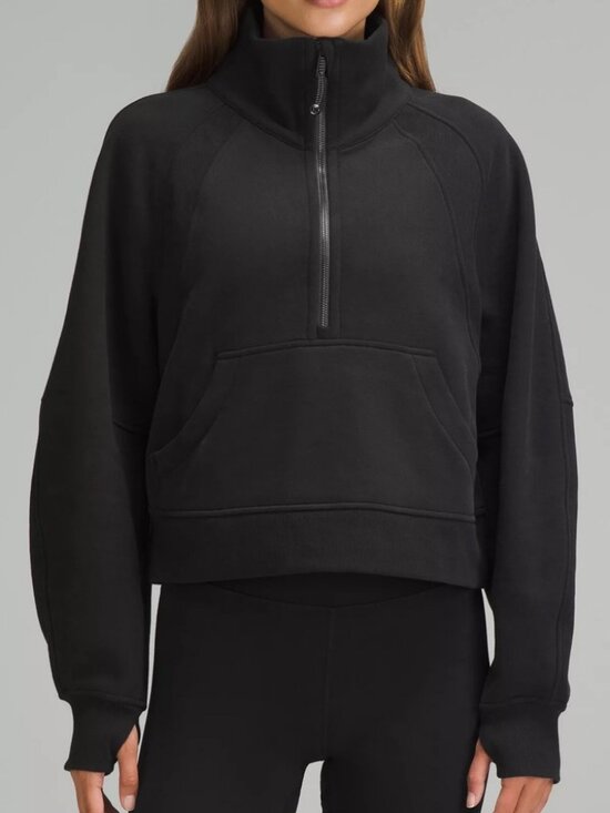 lululemon athletica Tops - WOMENS LULULEMON SCUBA OVERSIZED FUNNEL NECK CROPPED 1/2 ZIP SWEATSHIRT